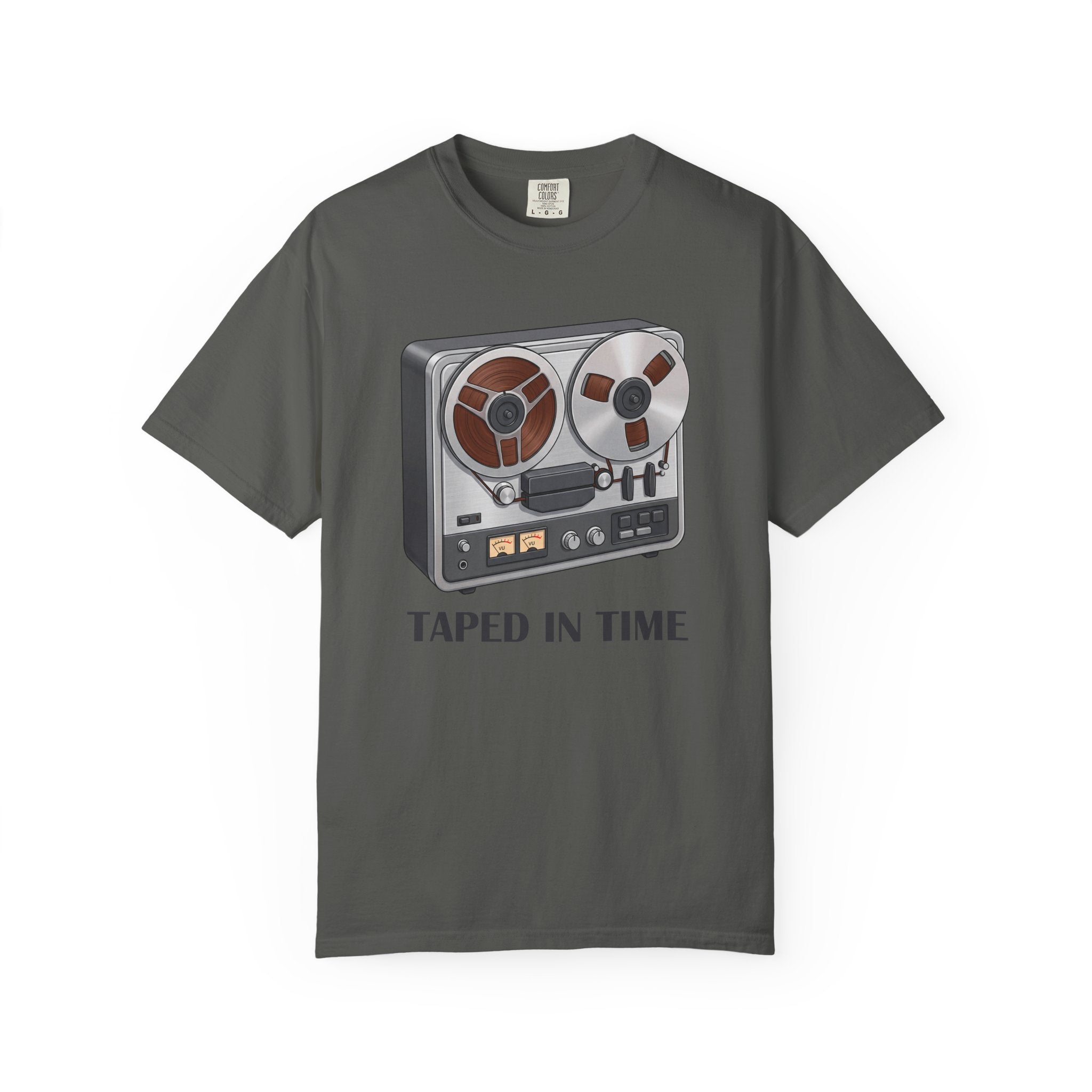 Taped In Time Reel-to-Reel Tape Recorder T-shirt | Vintage Audio Tee