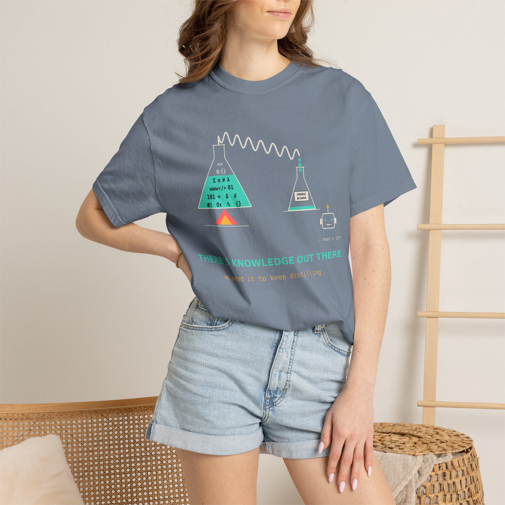 Theres Knowledge Out There Funny AI T-Shirt, Data Science Meme Tee, Machine Learning Gift, Programmer Tech Humor Nerd Shirt for Coders
