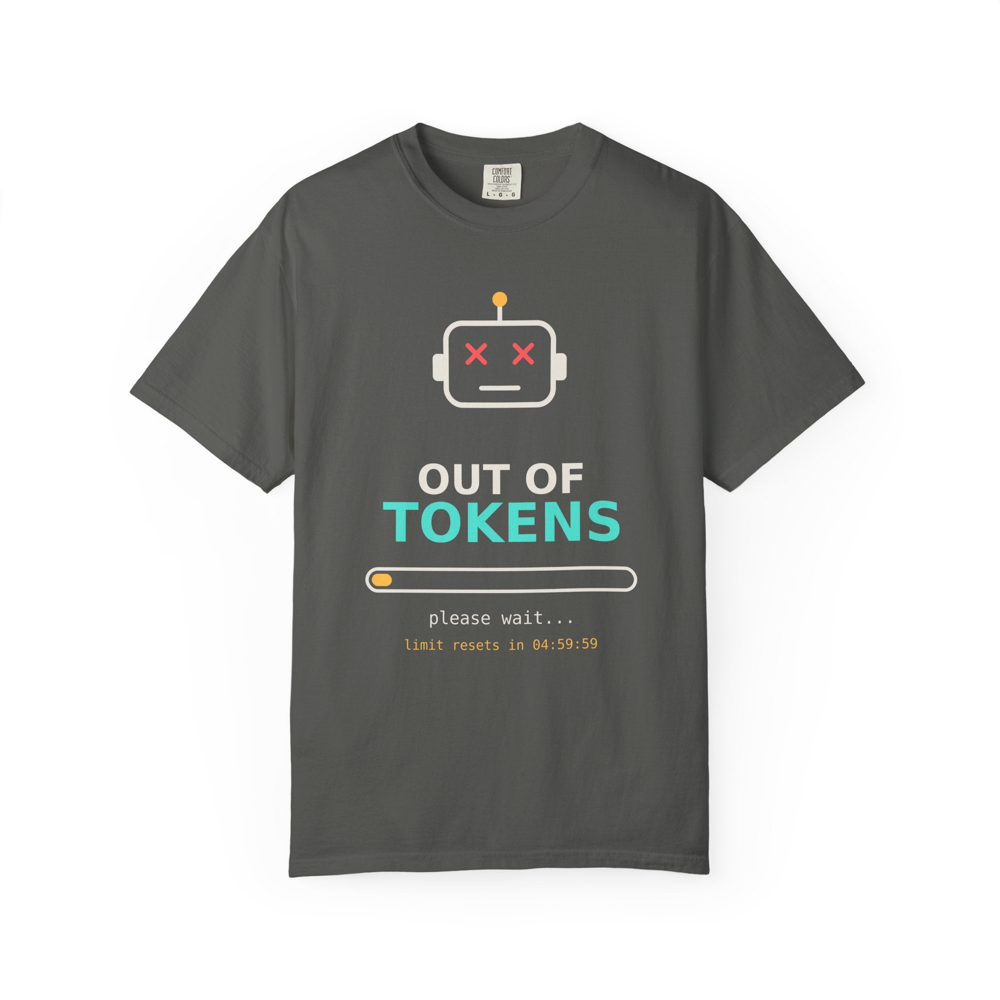 Out of Tokens Funny AI T-Shirt, Prompt Engineer Gift, Programmer Developer Tee, AI Meme Shirt for Coders, Machine Learning Tech Humor