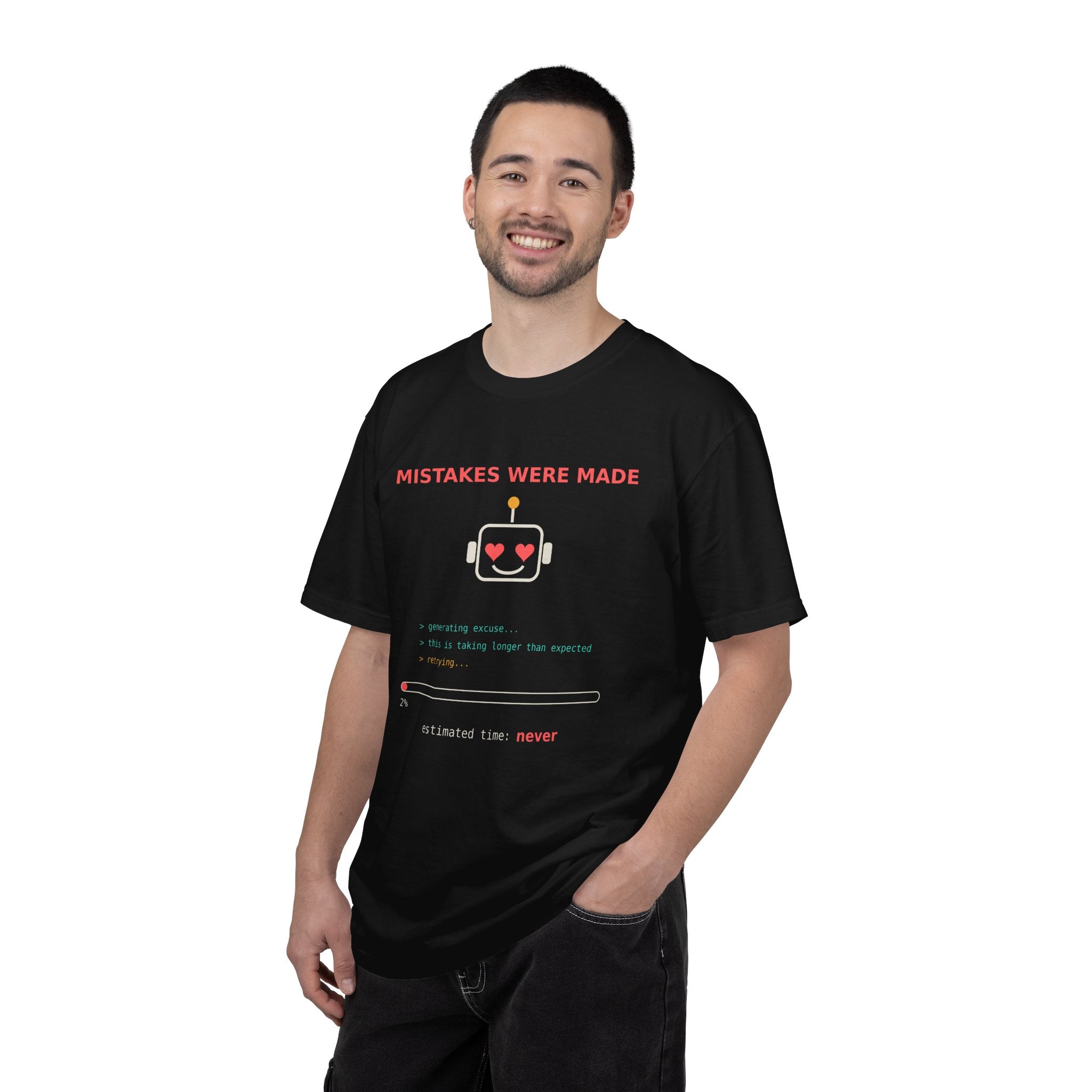 Mistakes Were Made Funny Excuse T-Shirt, AI Generating Excuse Meme Tee, Sarcastic Guilty Humor Shirt, Funny Gift for Him Her, Nerd Tee