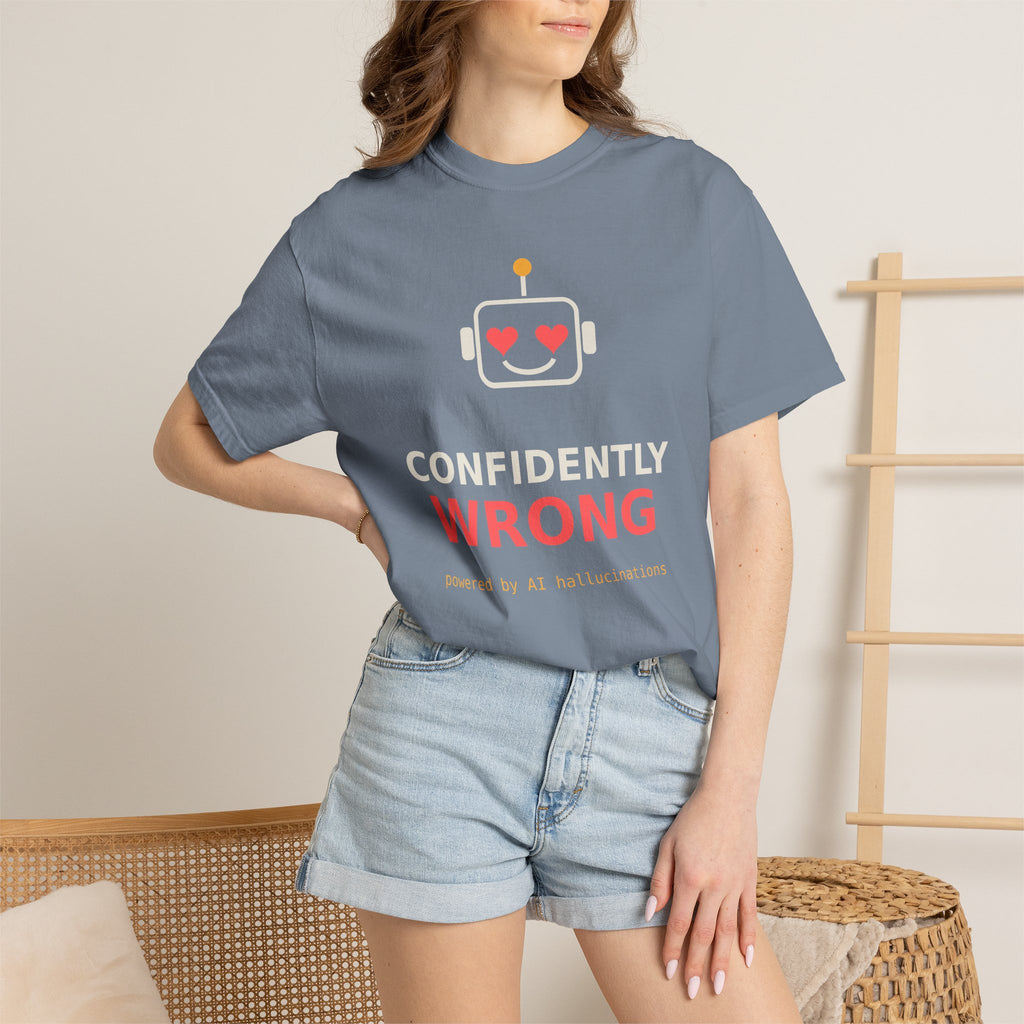 Confidently Wrong Funny AI T Shirt, AI Hallucination Meme Tee, Programmer Gift, Tech Humor Shirt, Chatbot Robot Nerd Gift for Coders