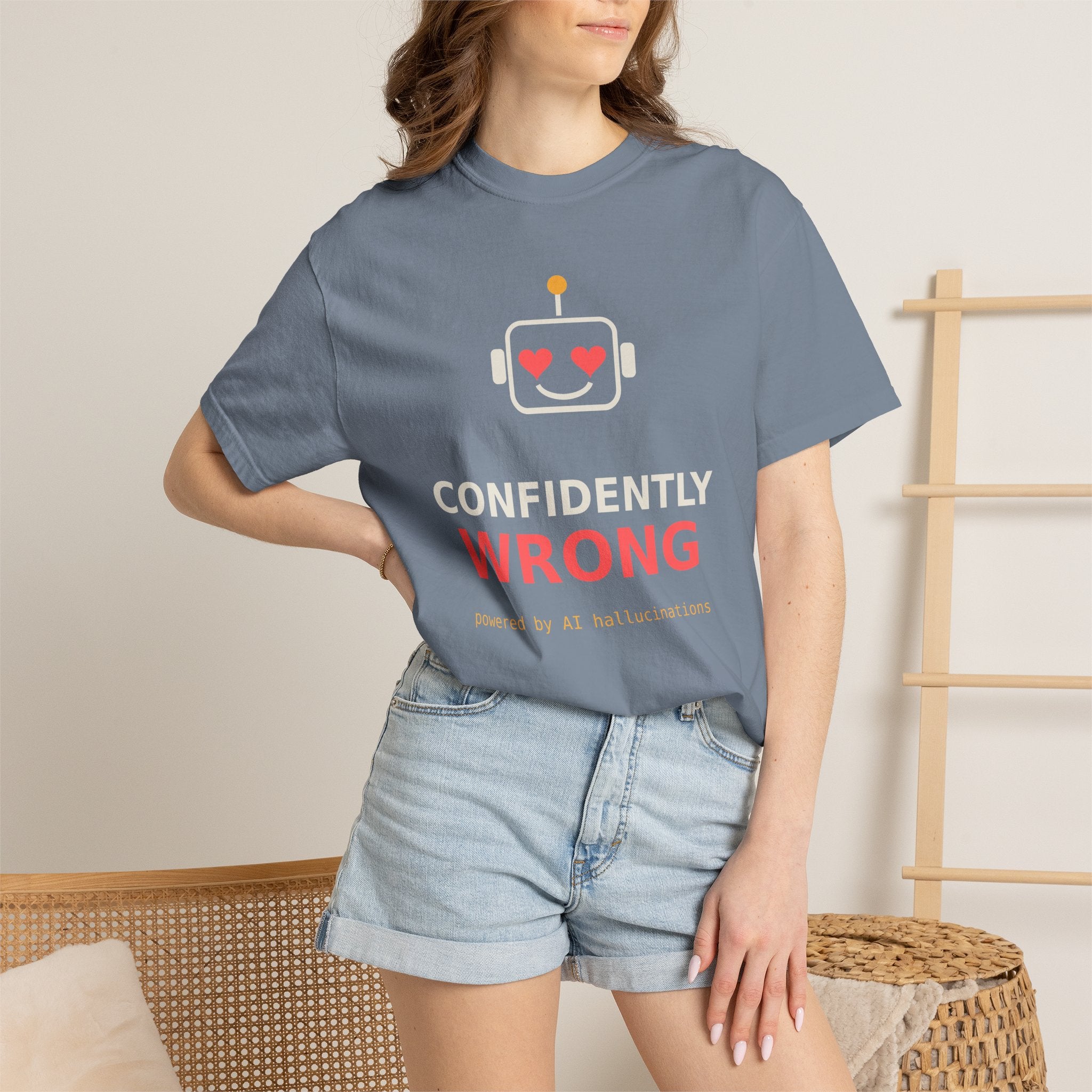 Confidently Wrong Funny AI T Shirt, AI Hallucination Meme Tee, Programmer Gift, Tech Humor Shirt, Chatbot Robot Nerd Gift for Coders