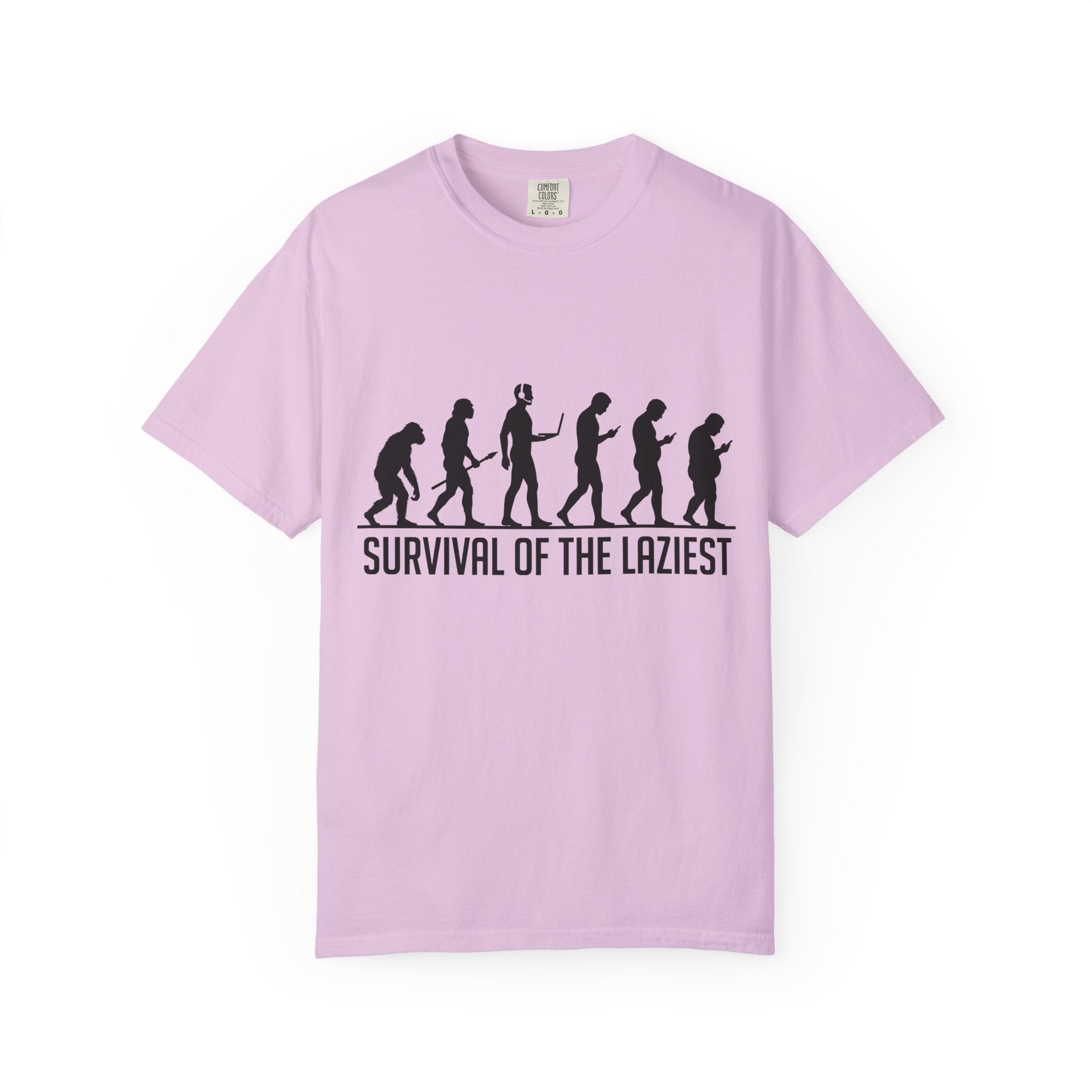 Survival of the Laziest T-shirt | Evolution Humorous Graphic Tee