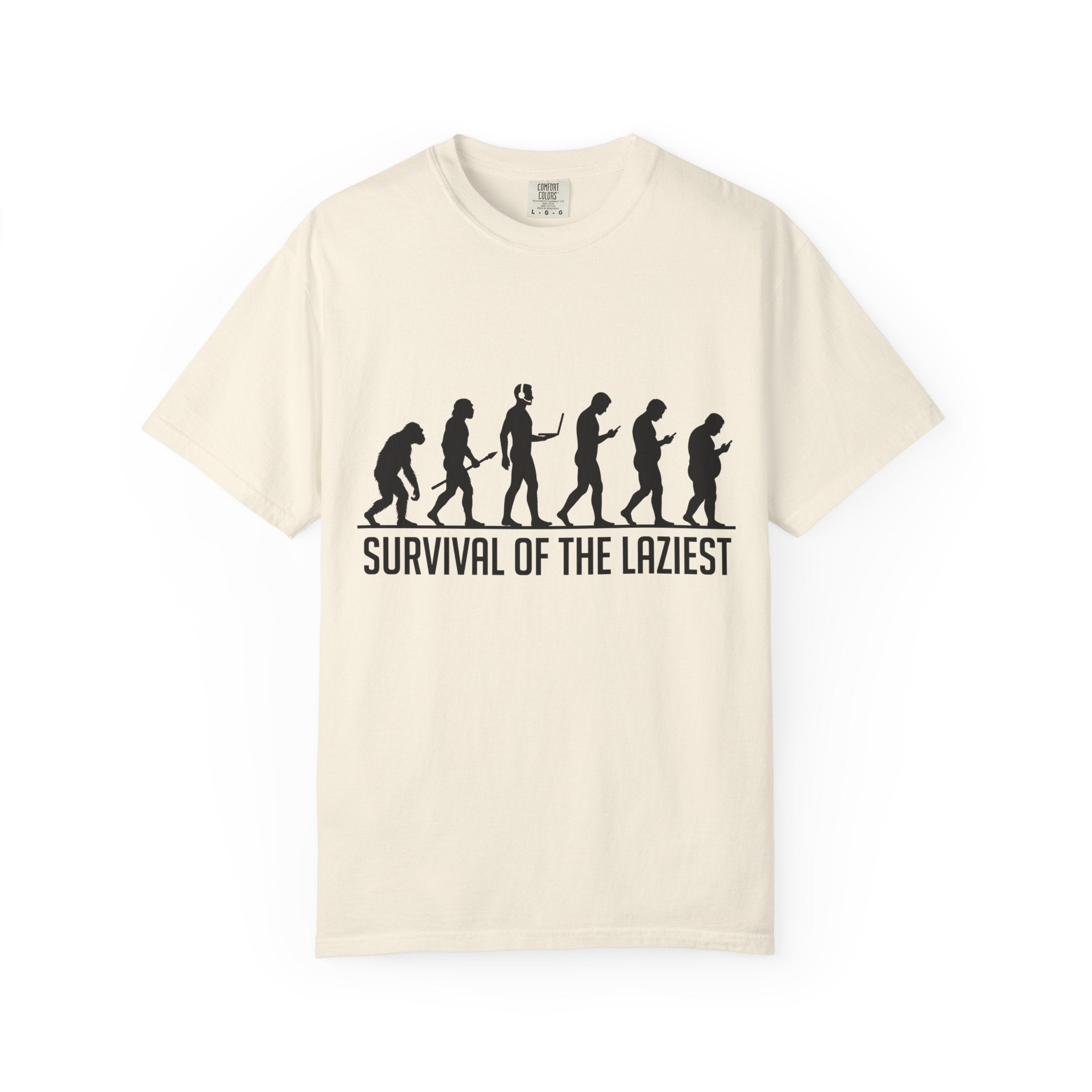 Survival of the Laziest T-shirt | Evolution Humorous Graphic Tee