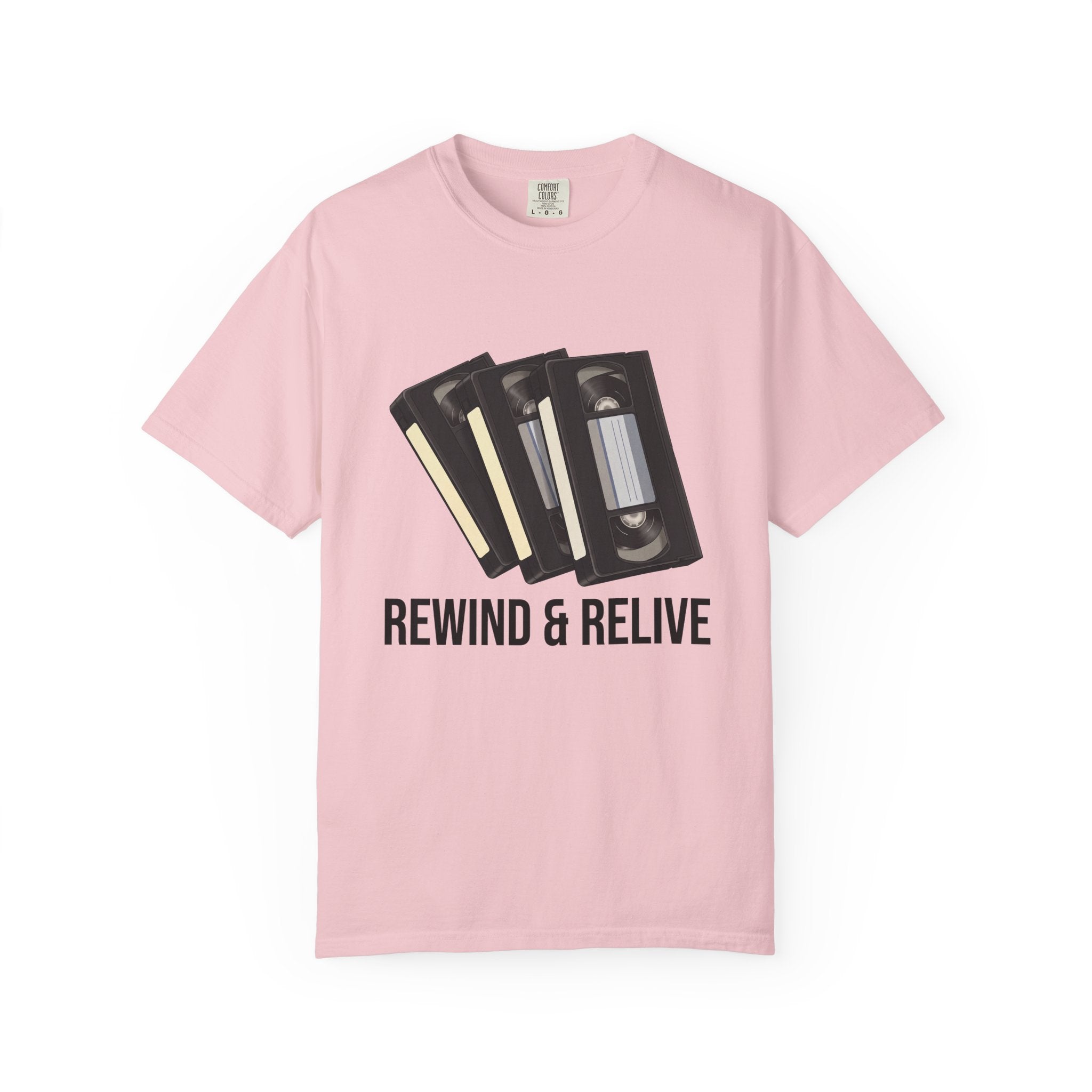 Rewind & Relive VHS Tape T-shirt | Retro Cassette Video Nostalgia