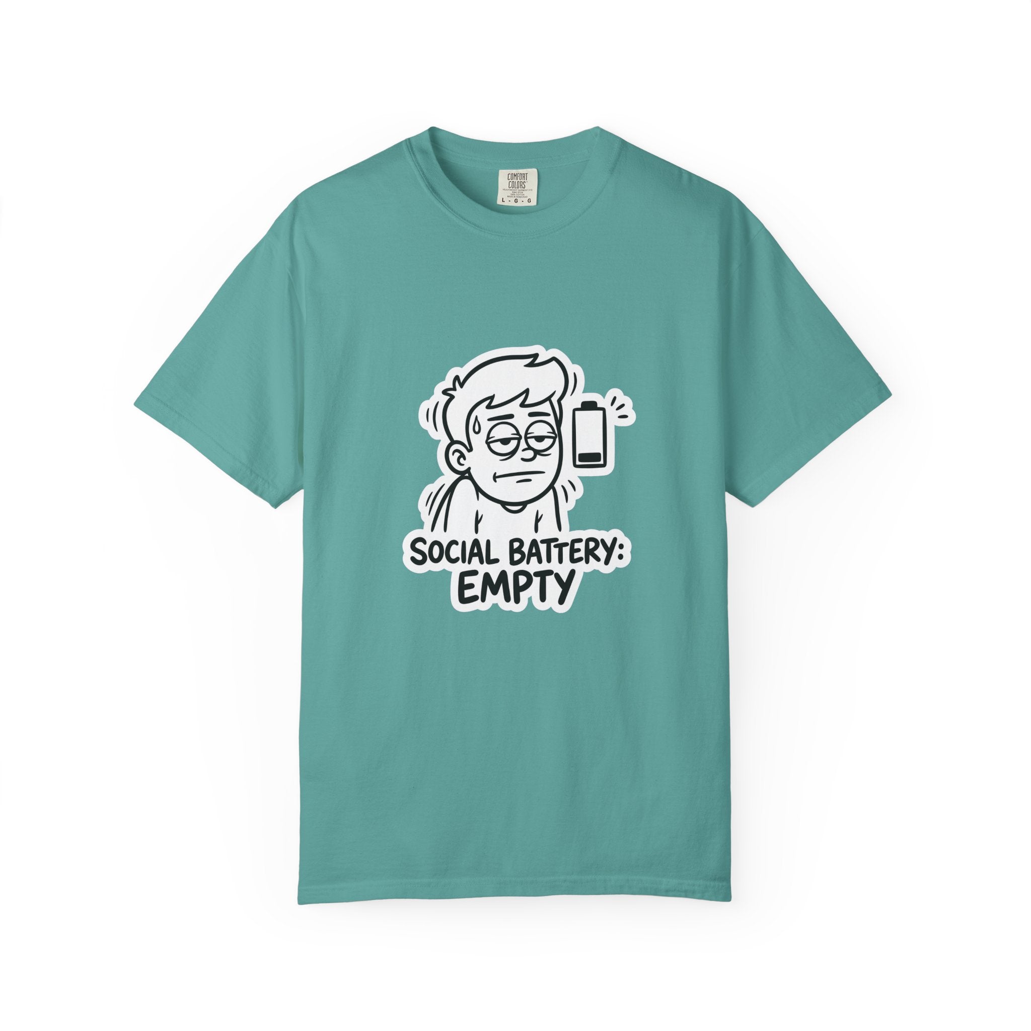 Social Battery Empty T-shirt | Introvert Humor Tee, Low Battery Graphic