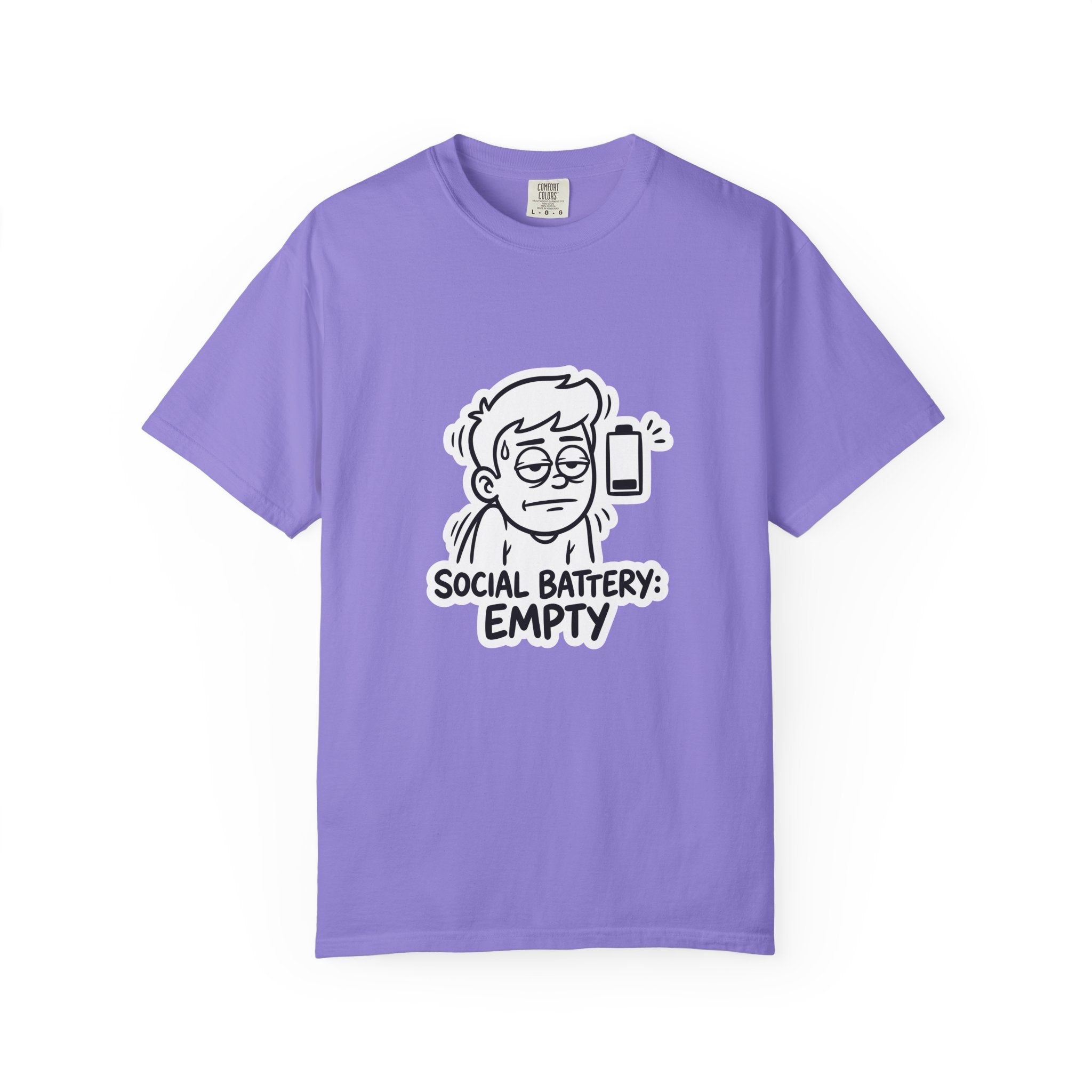 Social Battery Empty T-shirt | Introvert Humor Tee, Low Battery Graphic