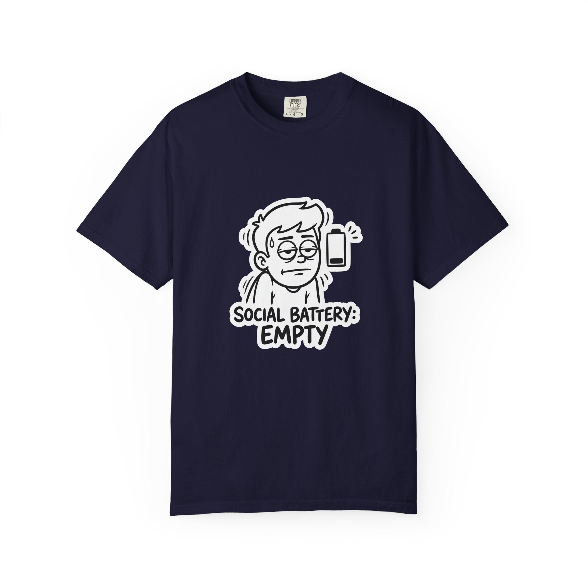 Social Battery Empty T-shirt | Introvert Humor Tee, Low Battery Graphic