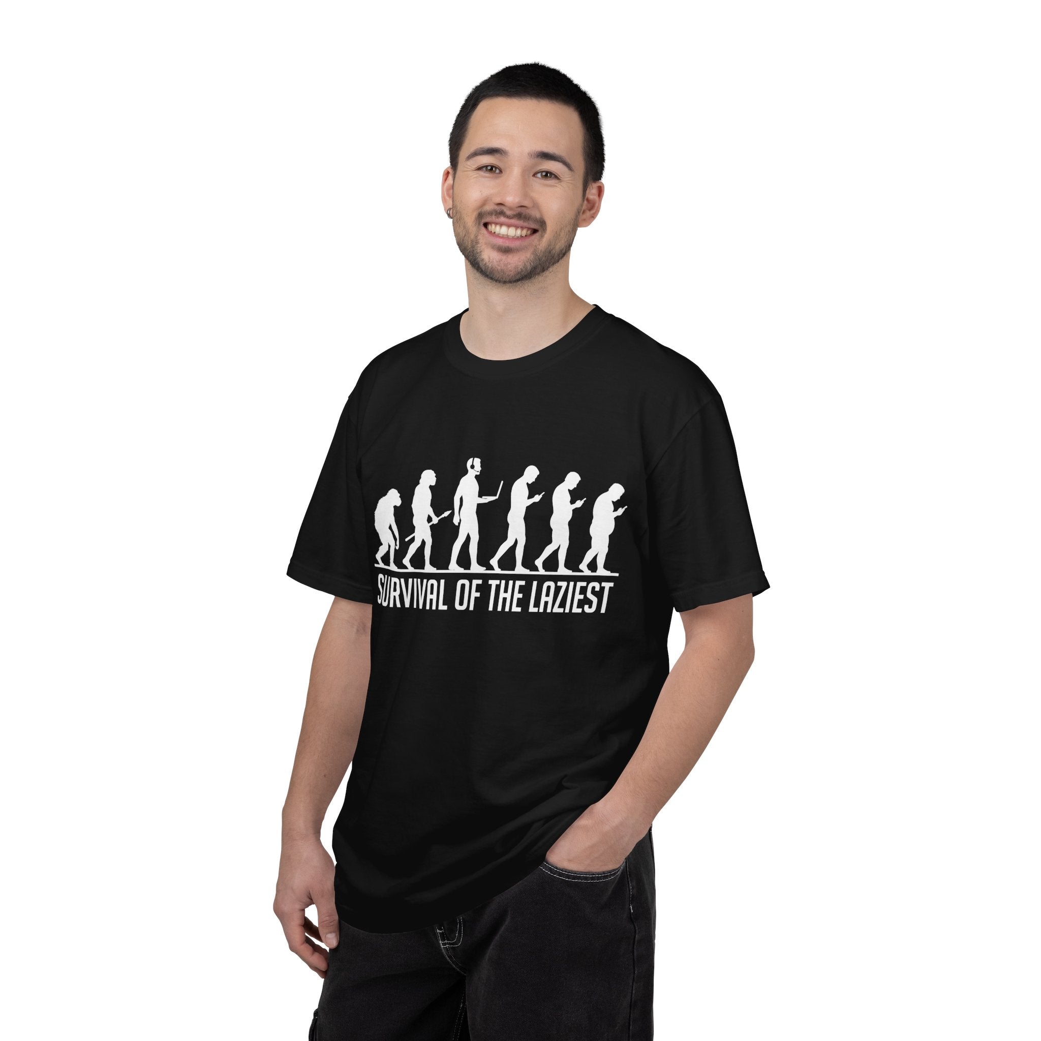 Survival of the Laziest T-shirt | Evolution Humorous Graphic Tee