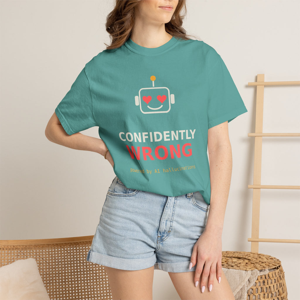 Confidently Wrong Funny AI T Shirt, AI Hallucination Meme Tee, Programmer Gift, Tech Humor Shirt, Chatbot Robot Nerd Gift for Coders