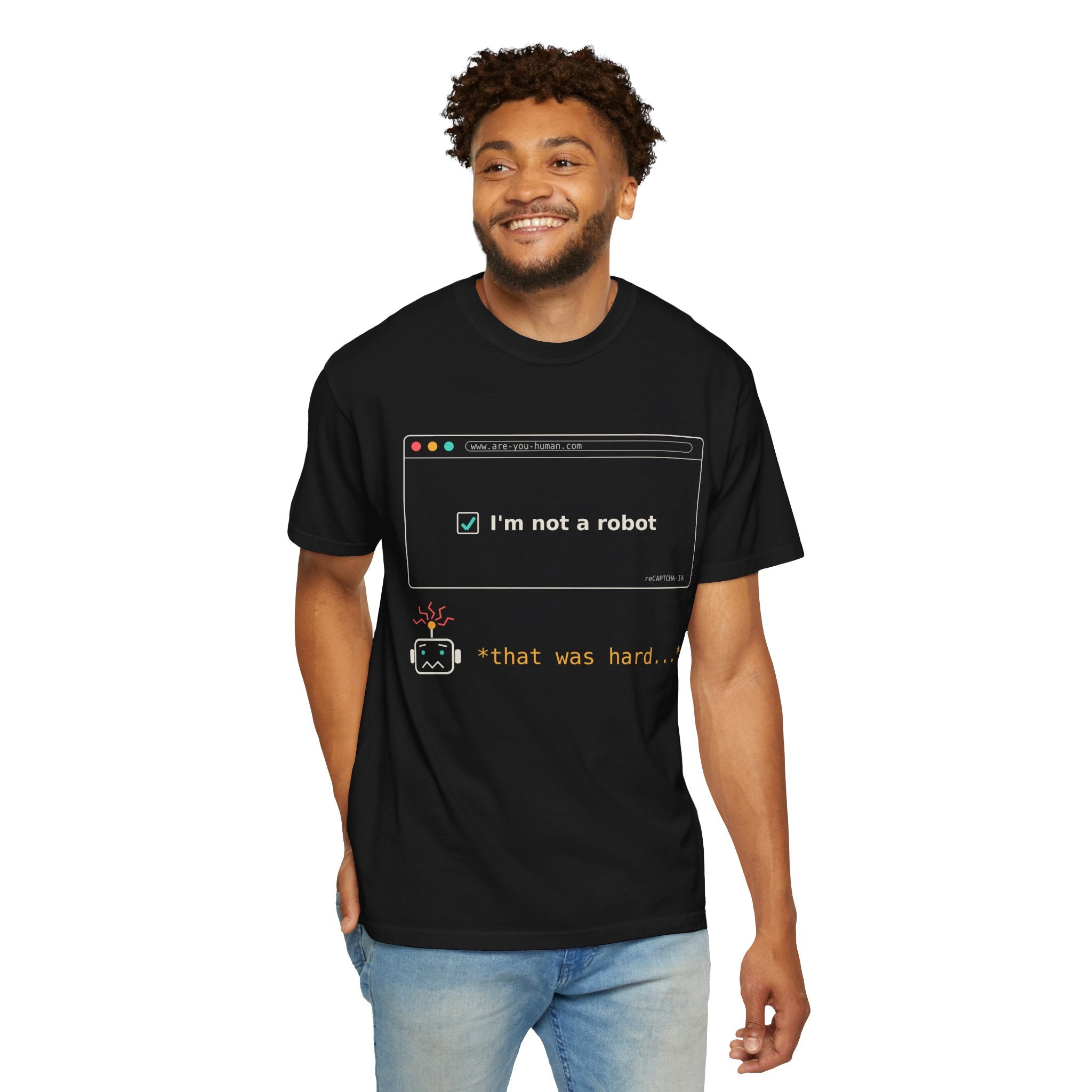 I'm Not a Robot Funny AI T-Shirt, CAPTCHA Meme Tee, Prompt Engineer Gift, Programmer Developer Shirt, AI Humor for Coders and Nerds