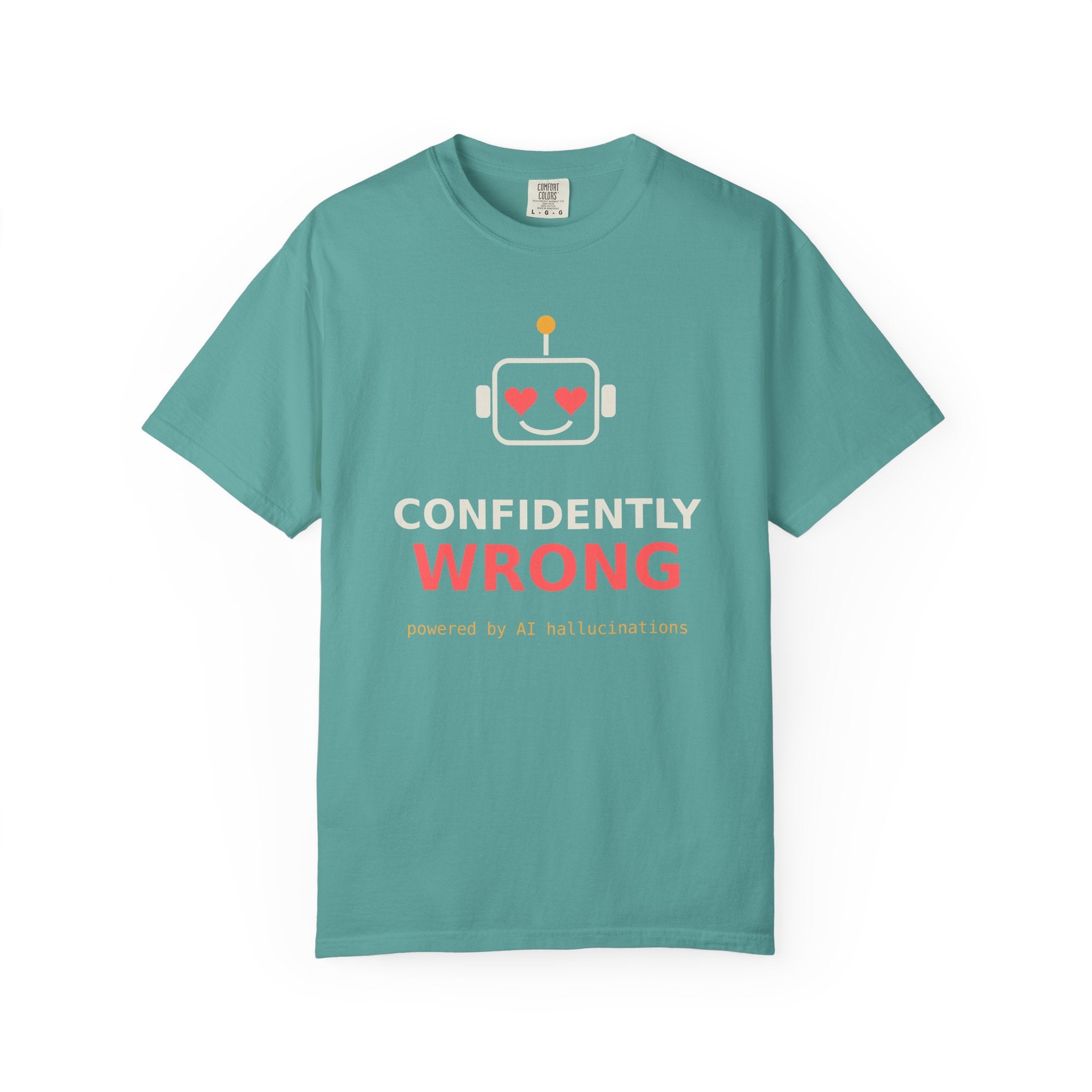 Confidently Wrong Funny AI T Shirt, AI Hallucination Meme Tee, Programmer Gift, Tech Humor Shirt, Chatbot Robot Nerd Gift for Coders