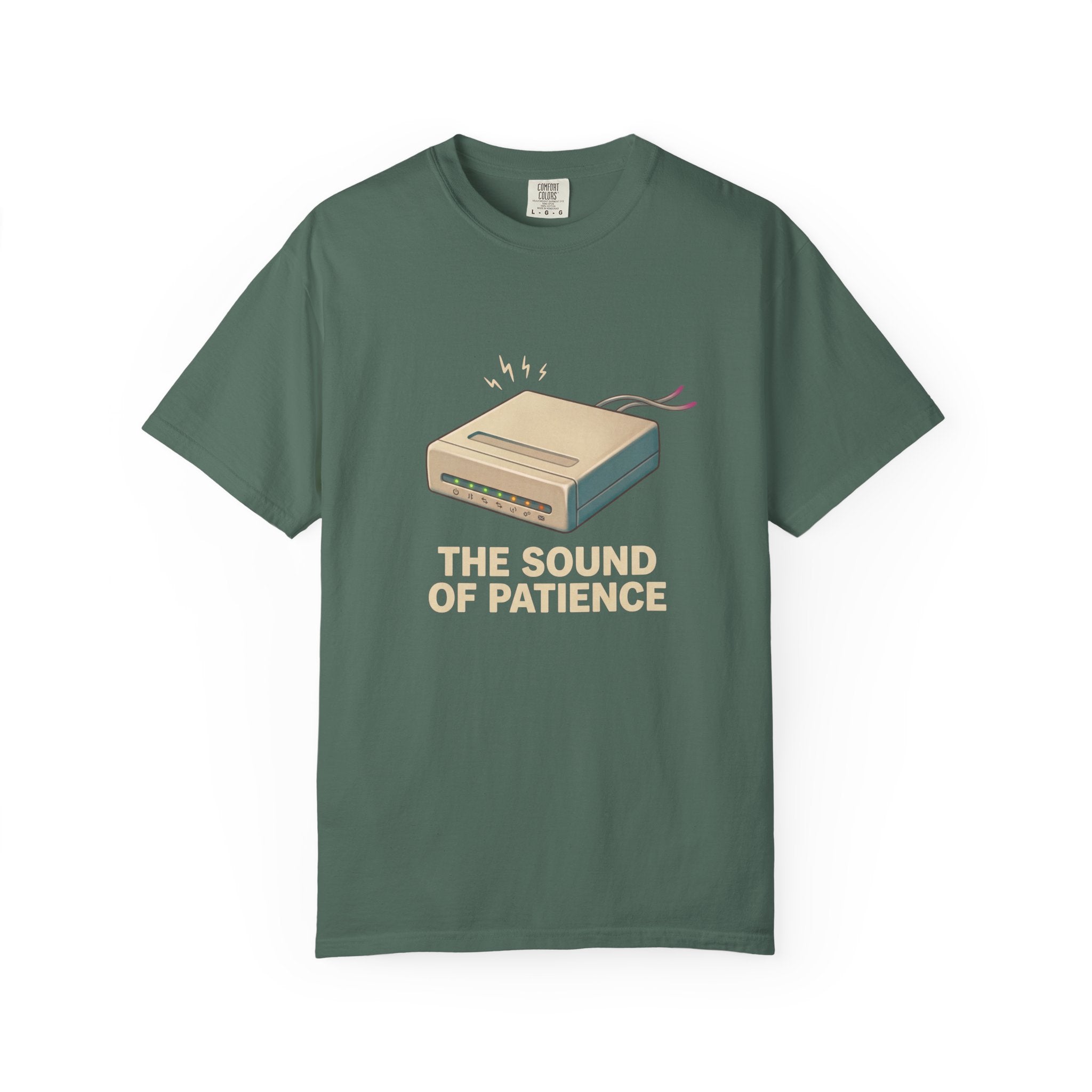 Retro Modem Illustration The Sound of Patience T-Shirt | Tech Nostalgia Tee