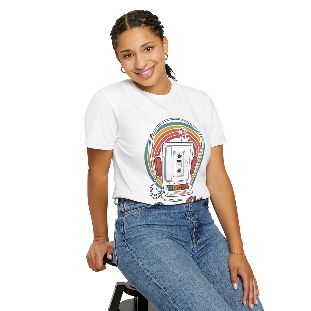 Retro Cassette Mixtape Press Play T-shirt | Vintage Walkman Headphones 80s 90s
