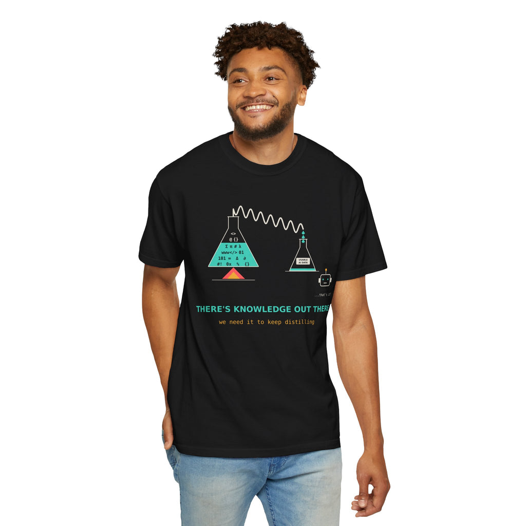 Theres Knowledge Out There Funny AI T-Shirt, Data Science Meme Tee, Machine Learning Gift, Programmer Tech Humor Nerd Shirt for Coders