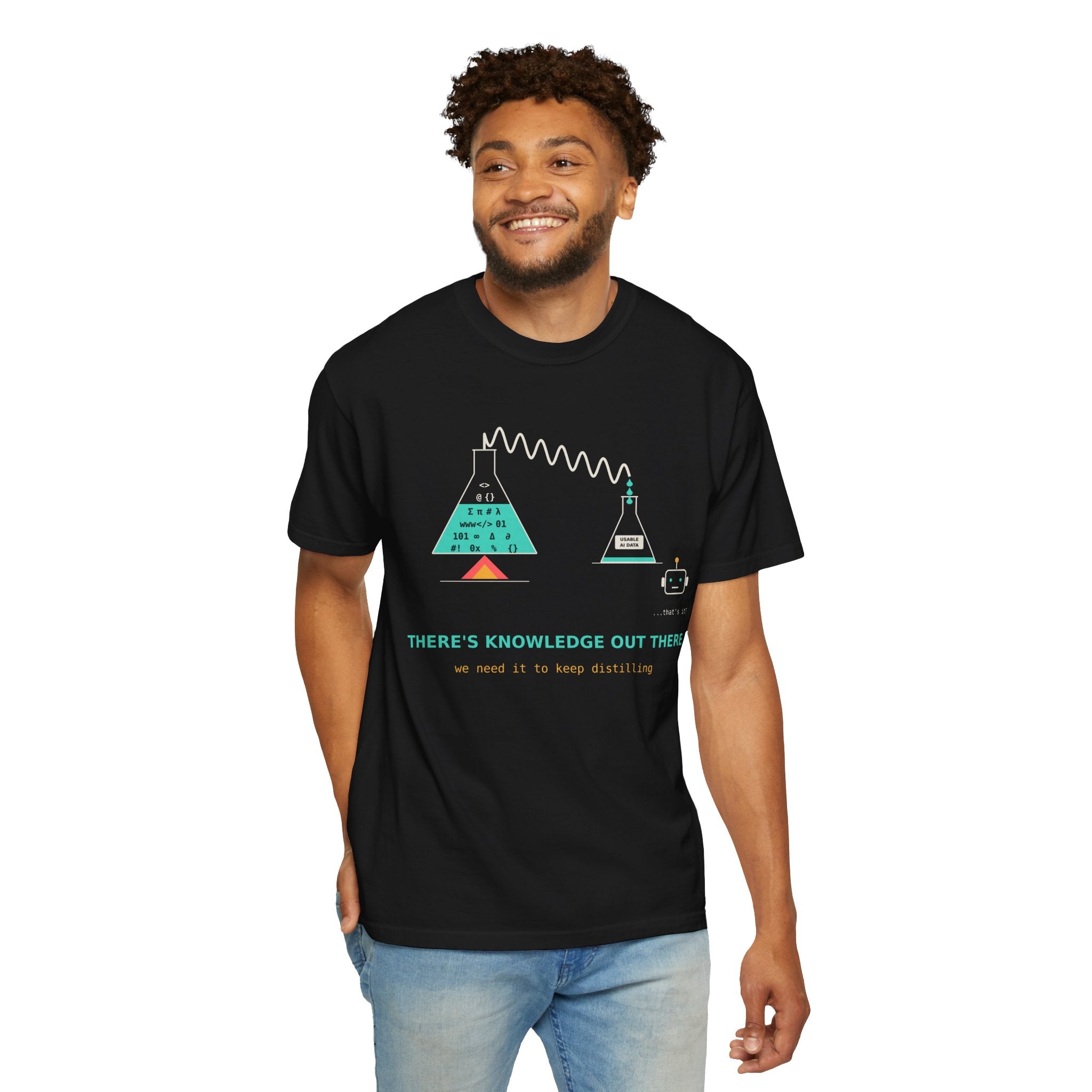 Theres Knowledge Out There Funny AI T-Shirt, Data Science Meme Tee, Machine Learning Gift, Programmer Tech Humor Nerd Shirt for Coders