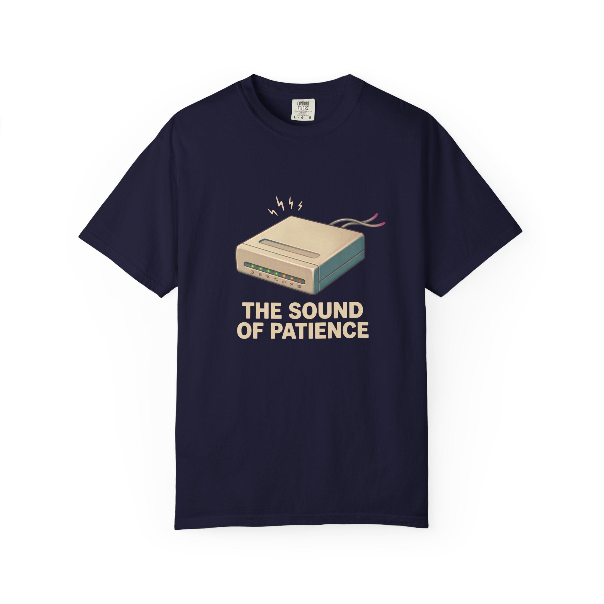 Retro Modem Illustration The Sound of Patience T-Shirt | Tech Nostalgia Tee